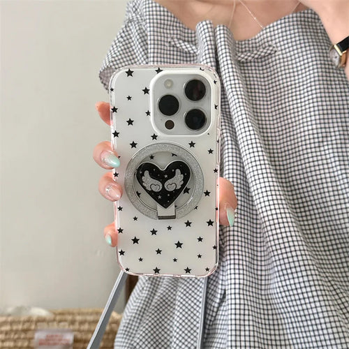 Cute Wing Heart Magnetic Phone Case
