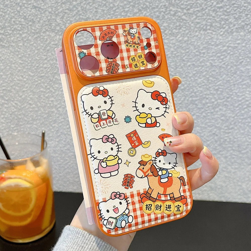 New Year Kitty With Fingerprint Patterns Phone Case For iPhone
