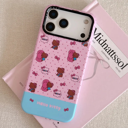 Fashion Cute Kitty Holding Bow Tie Phone Case For iPhone