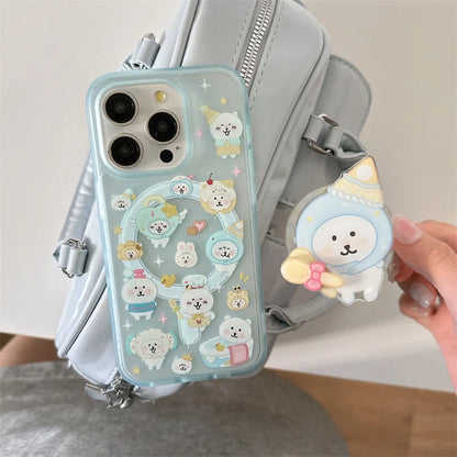 Kawaii Cartoon Bear Stand Holder Magnetic Phone Case