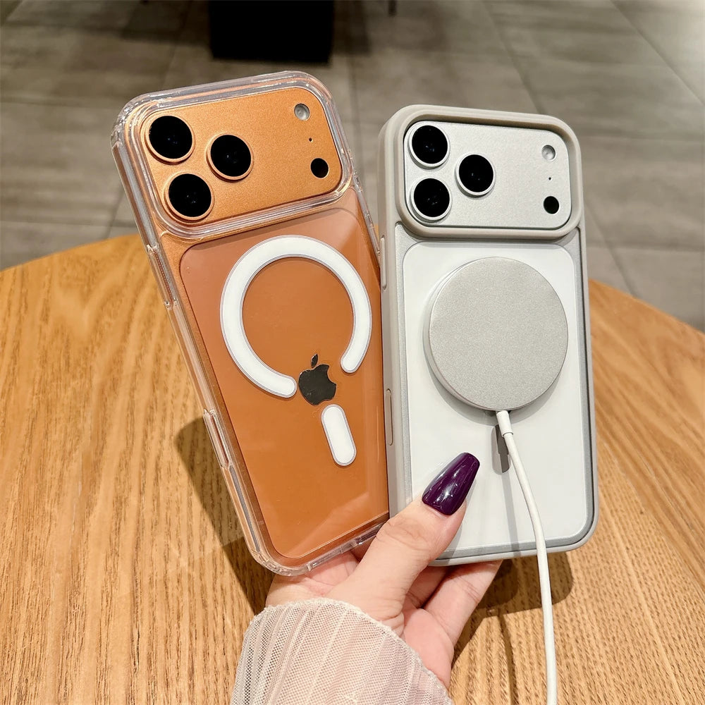 Acrylic Magnetic Translucent Wireless Charging Case For iPhone