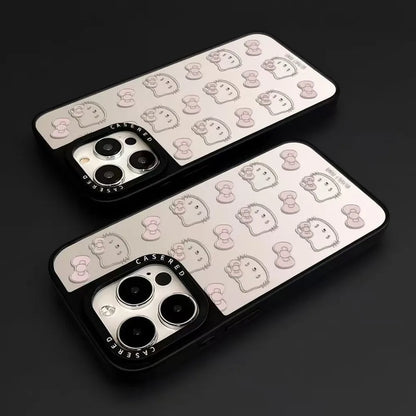 Creative, Simple and Cute Cartoon Cat Acrylic Phone Case with Anti Drop Back Cover Suitable For iPhone