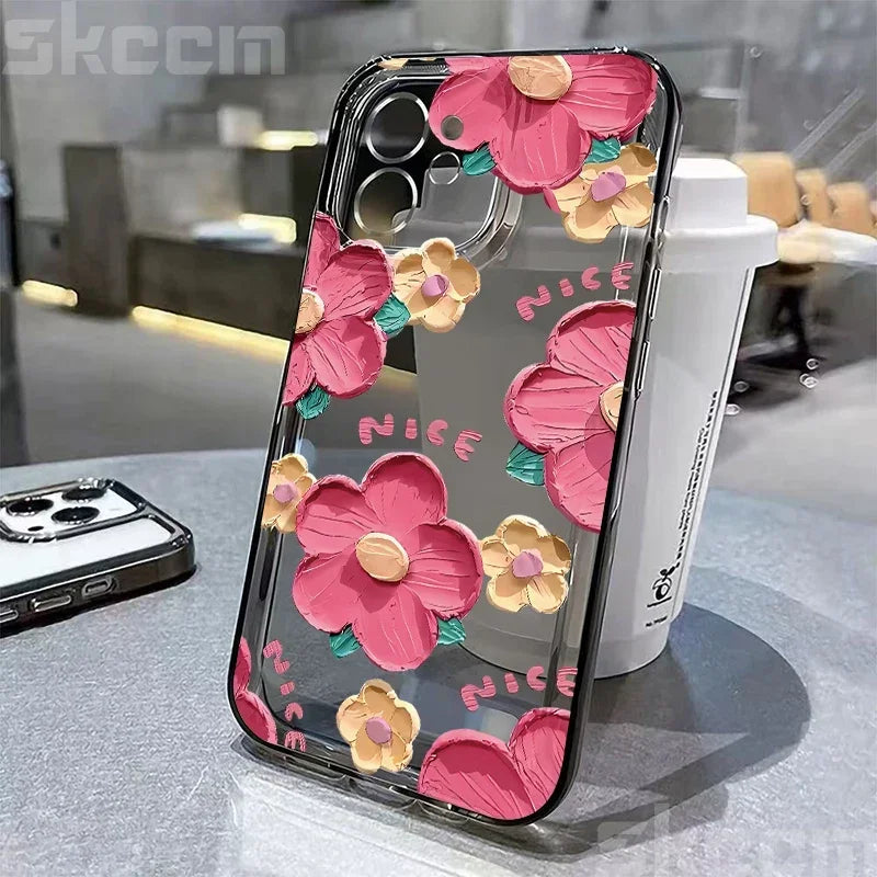 Colorful Flower Soft Silicone Phone Case For iPhone