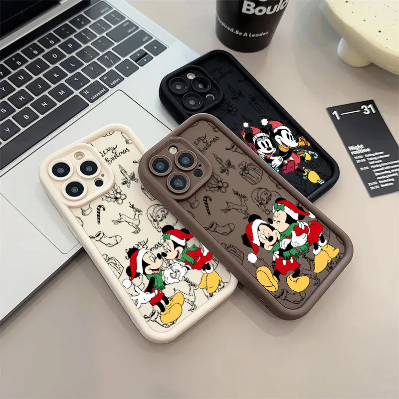 Merry Christmas Mickey Minnie Disneys Soft Silicone Case For iPhone