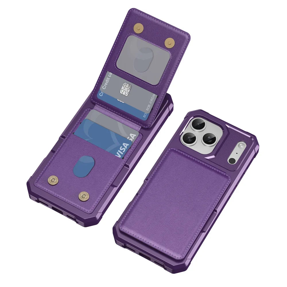 Wallet Cards Solt Holder Purse Leather Phone Case For iPhone