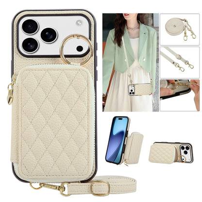 Leather Crossbody Lanyard Phone Case  For iPhone