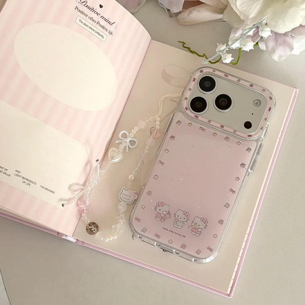 Luxury Drip Glue Gilded Three Kitty Hot Sale Phone Case For iPhone
