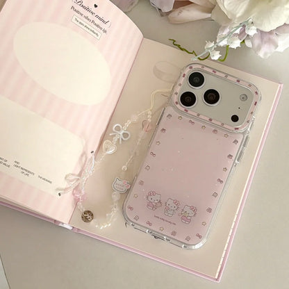 Luxury Drip Glue Gilded Three Kitty Hot Sale Phone Case For iPhone