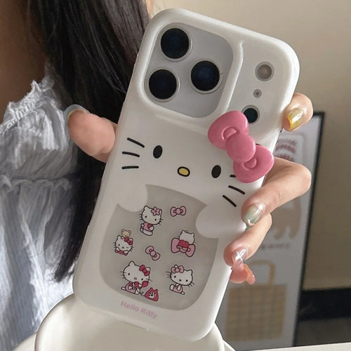Glitter Laser Love Heart Hello Kitty Phone Case For iPhone