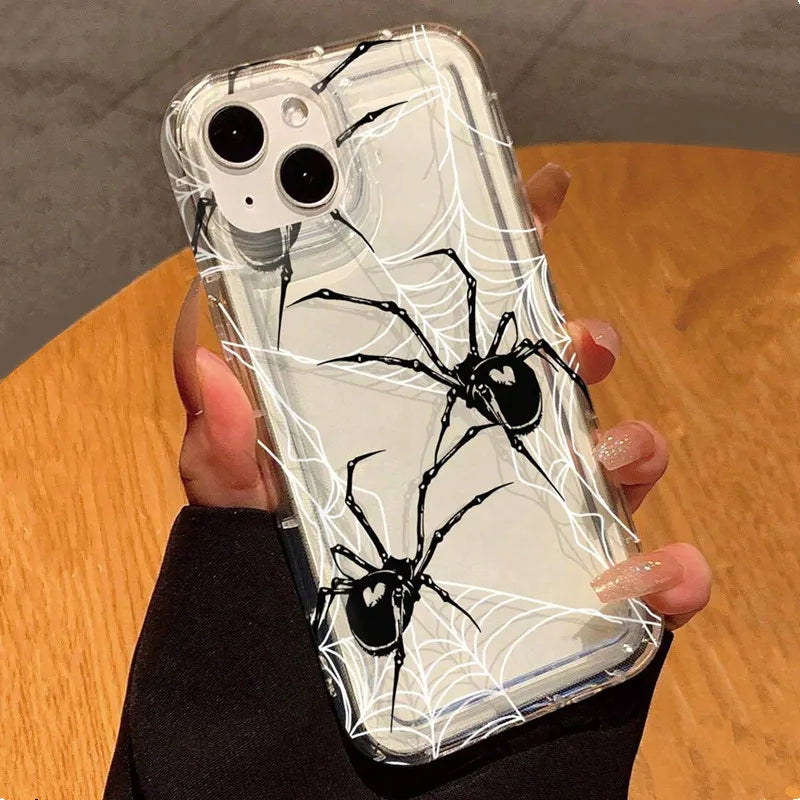 Black Spider Web Soft Phone Case