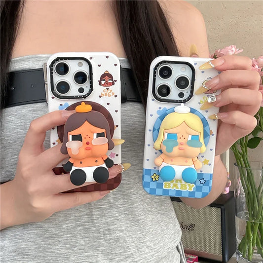 Korean Cute Plaid Pattern Girl Magnetic Phone Case For iPhone