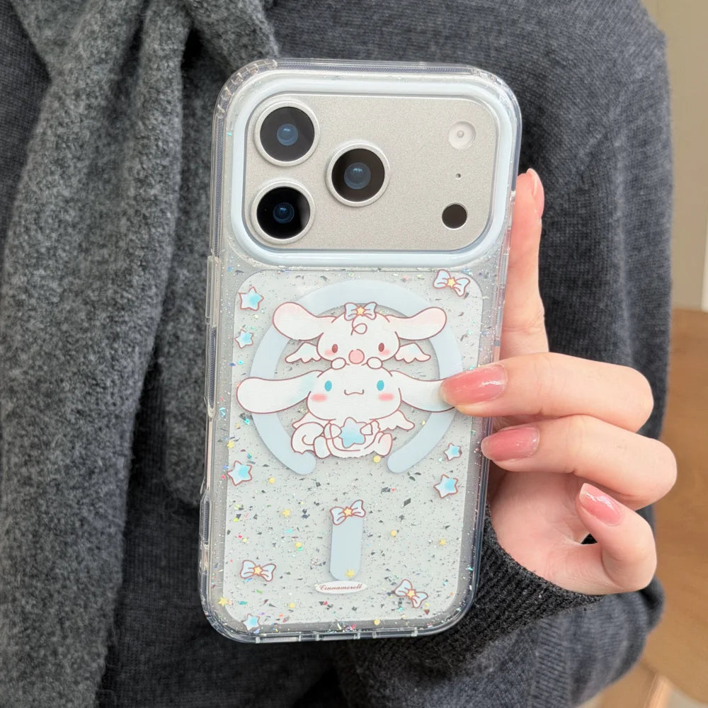 Cute Cartoon Kitty My Melody Cute Kuromi Pudding Dog Phone Case For iPhone