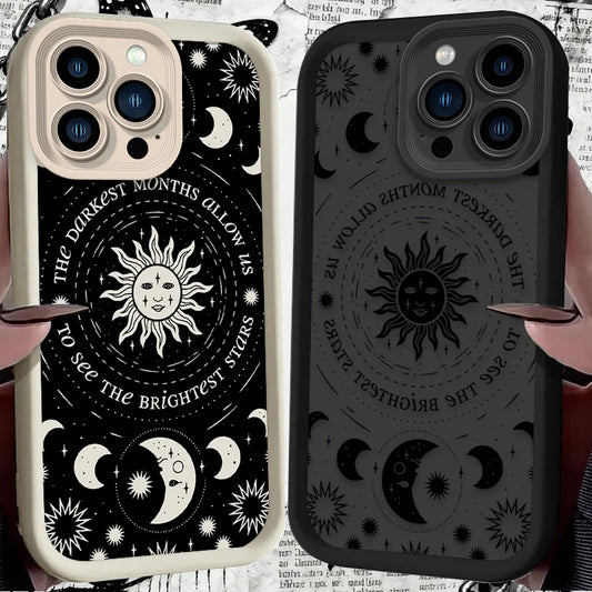 Retro Moon Sun God Phone Case For iPhone