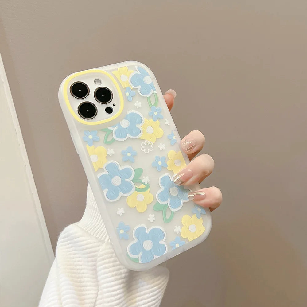 Fashion Oil Painting Flowers Phone Case For iPhone