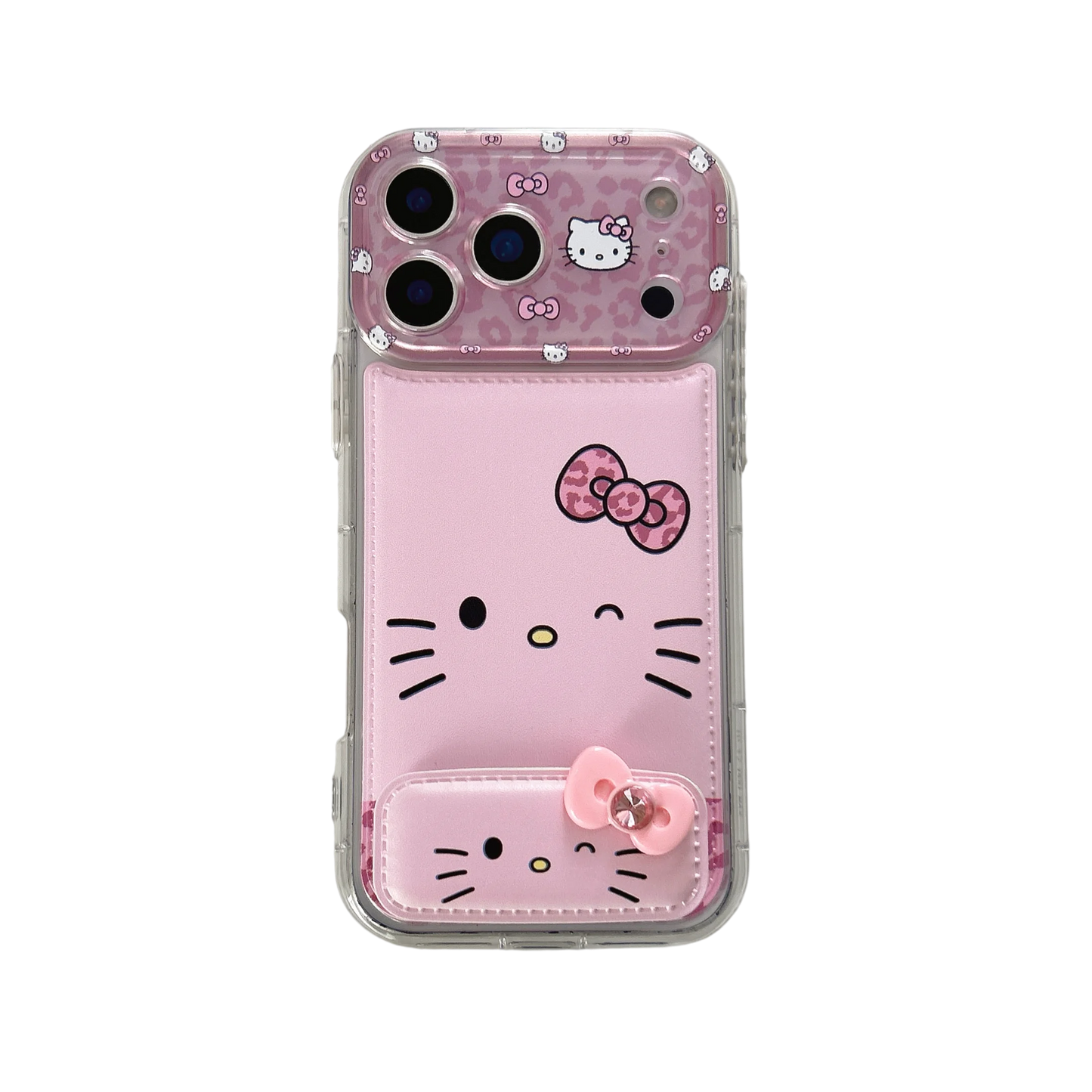 Luxury Cute Foundation Make Up Brown Kittyy Phone Case with Stand Case For iPhone