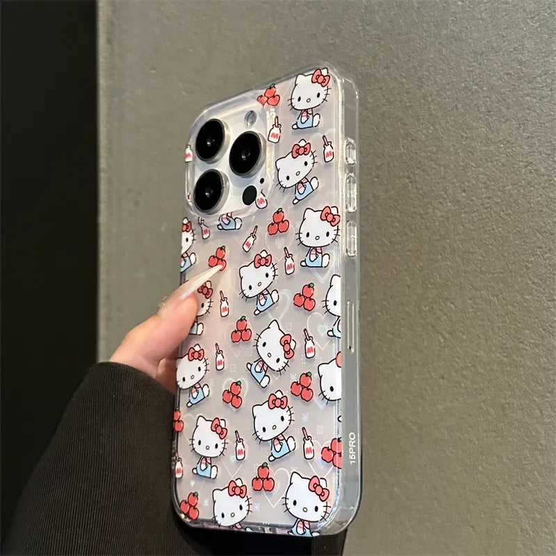 Hello Kitty Full Screen Red Phone Case For iPhone