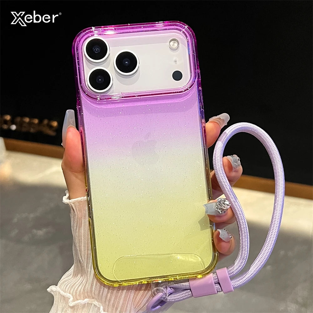 Gradient Colorful Transparent Phone Case For iPhone