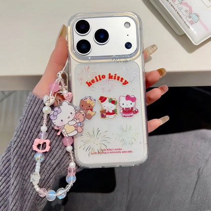 Beautiful Gilded Glitter Pink Hat Kitty Is Suitable For Apple Phone Case