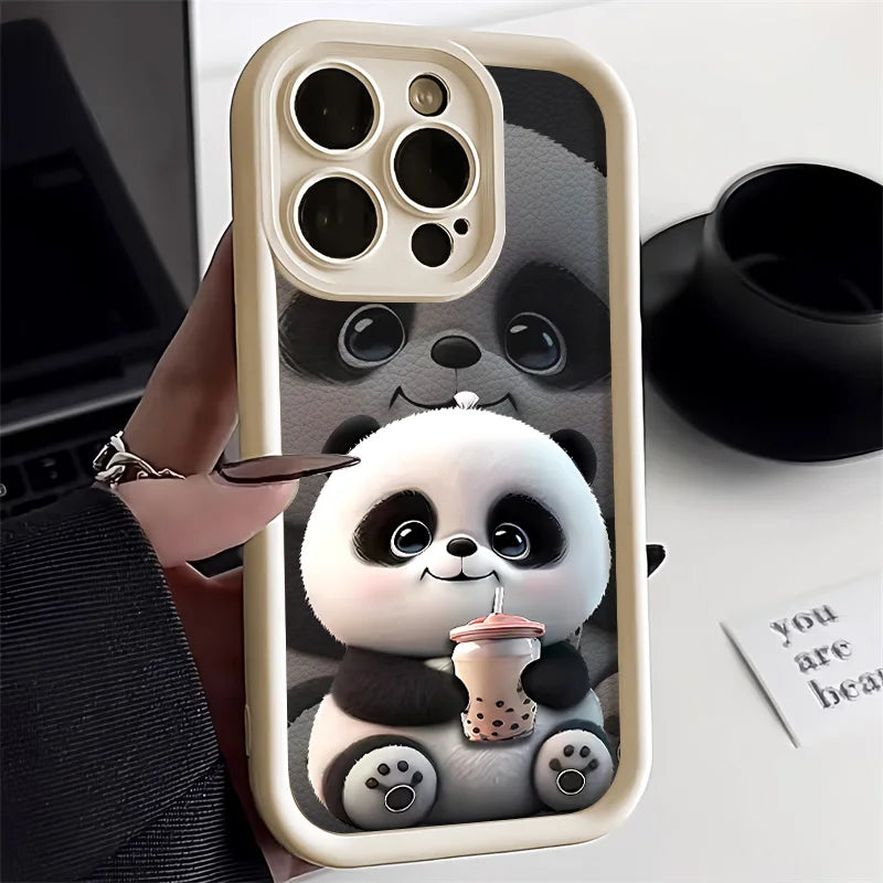 Cute Panda Soft Phone Case For iPhone