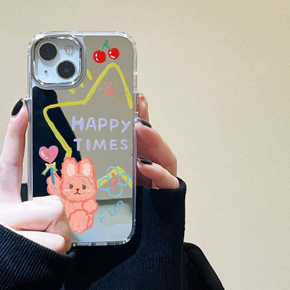 Cute Bear Makeup Mirror Phone Case