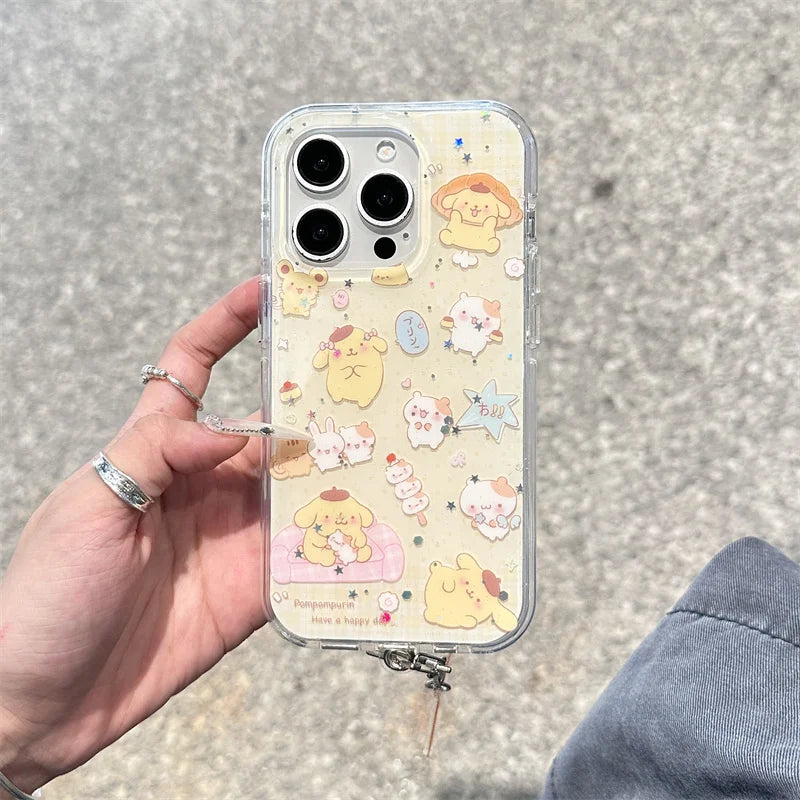 Funny Cute Sanrio Dog Glitter Phone Case For iPhone