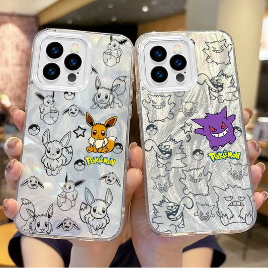 New Pokemon Gengar Cartoon Gradient Phone Case For iPhone