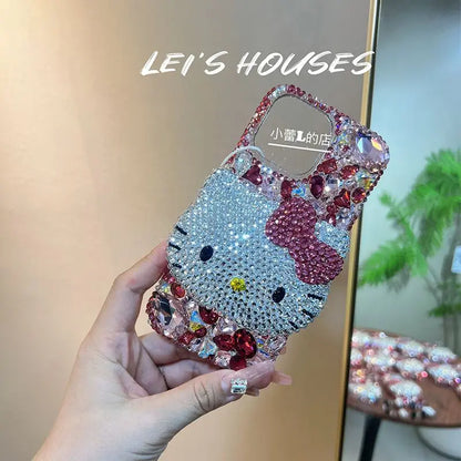 Kawaii Hello Kitty Full Drill Mobile Phone Case For iPhone