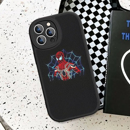 Cartoon Groot Spiderman Phone Case Hard Leather For iPhone