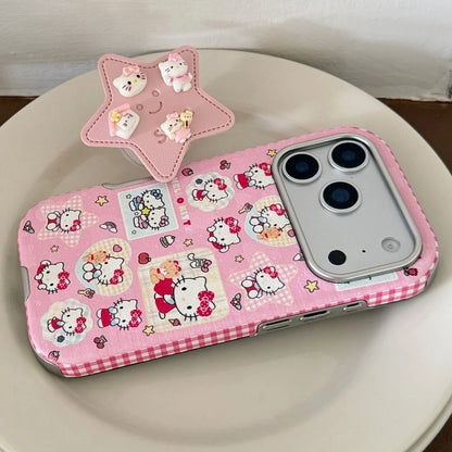 Label Sticker Flower Pink Kitty Is Suitable For Apple