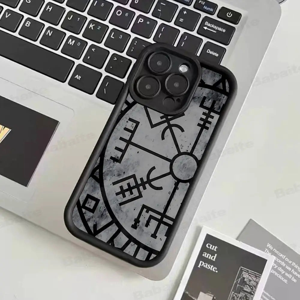 Slavic Viking symbol Kolovrat Silicone Phone Case For iPhone