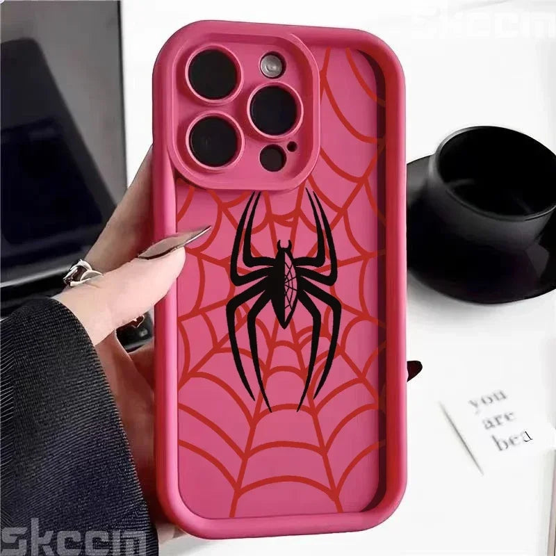 Black Spider Web Soft TPU Phone Case For iPhone