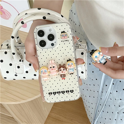 Korean Pink Plaid Pattern Cute Phone Case For iPhone