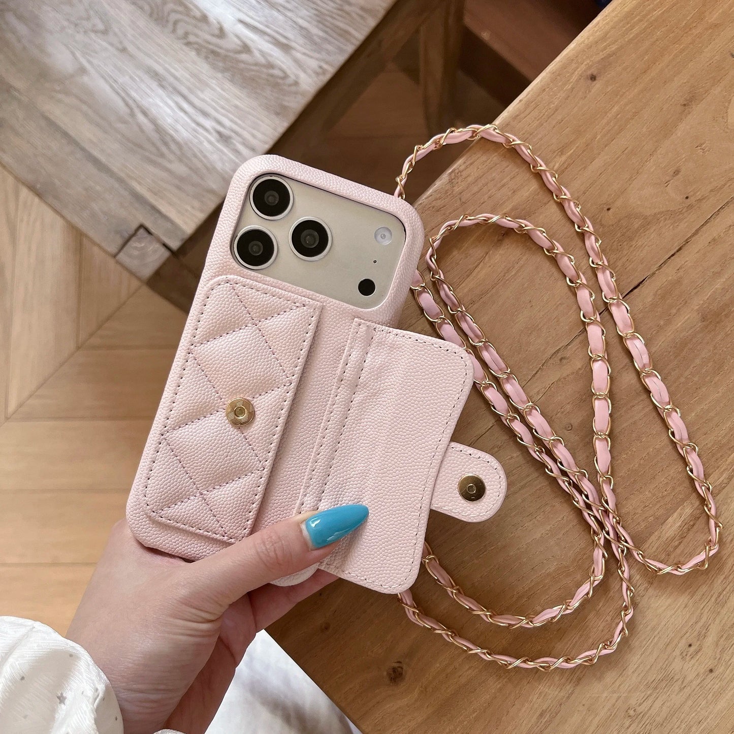 Luxury Leather Texture Card Slot Wallet Crossbody Lanyard Phone Case For iPhone