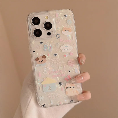 Cute Cartoon Puppy Shell Pattern Phone Case For iPhone