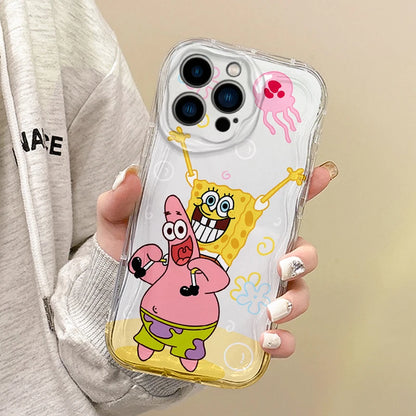 Cute SpongeBobs Cartoon iPhone16 Case Wave Phone Case For iPhone