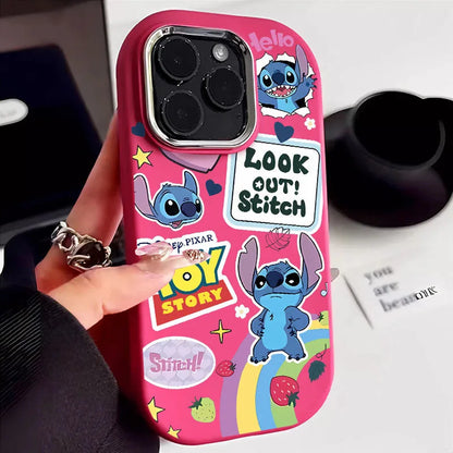 Stitch Love Ranbow Cute Phone Case For iPhone