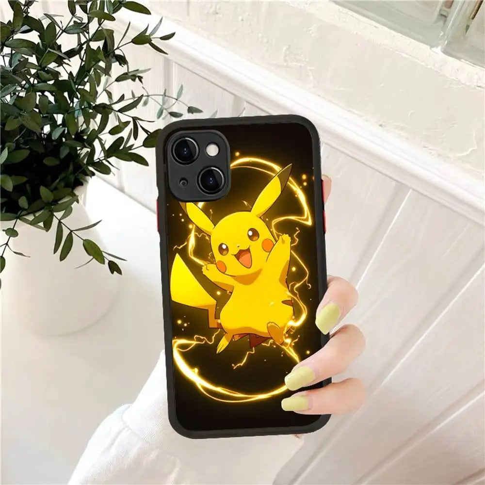 Pokemon Gengar Pikachu Painting Phone Case For iPhone