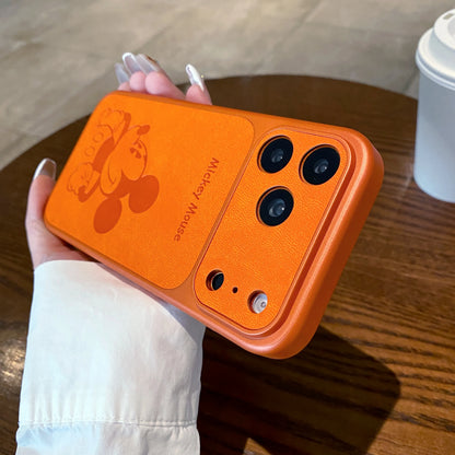 Cartoon Mickey Leather Phone Case For iPhone