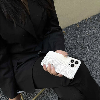 Luxury Fashion Crocodile Pu Leather Electroplated Phone Case