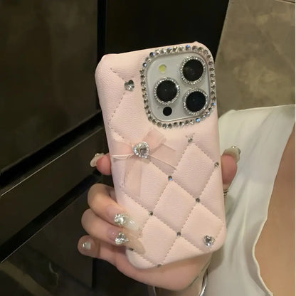 Luxurious Girly Heart Sparkling Diamond Mesh For iPhone