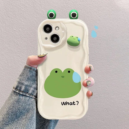 3D Ear Panda Frog Pendant Phone Case for IPhone