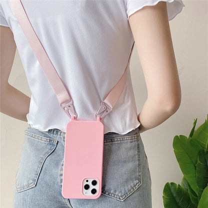 Crossbody Lanyard Matte Silicone Soft For Case iPhone