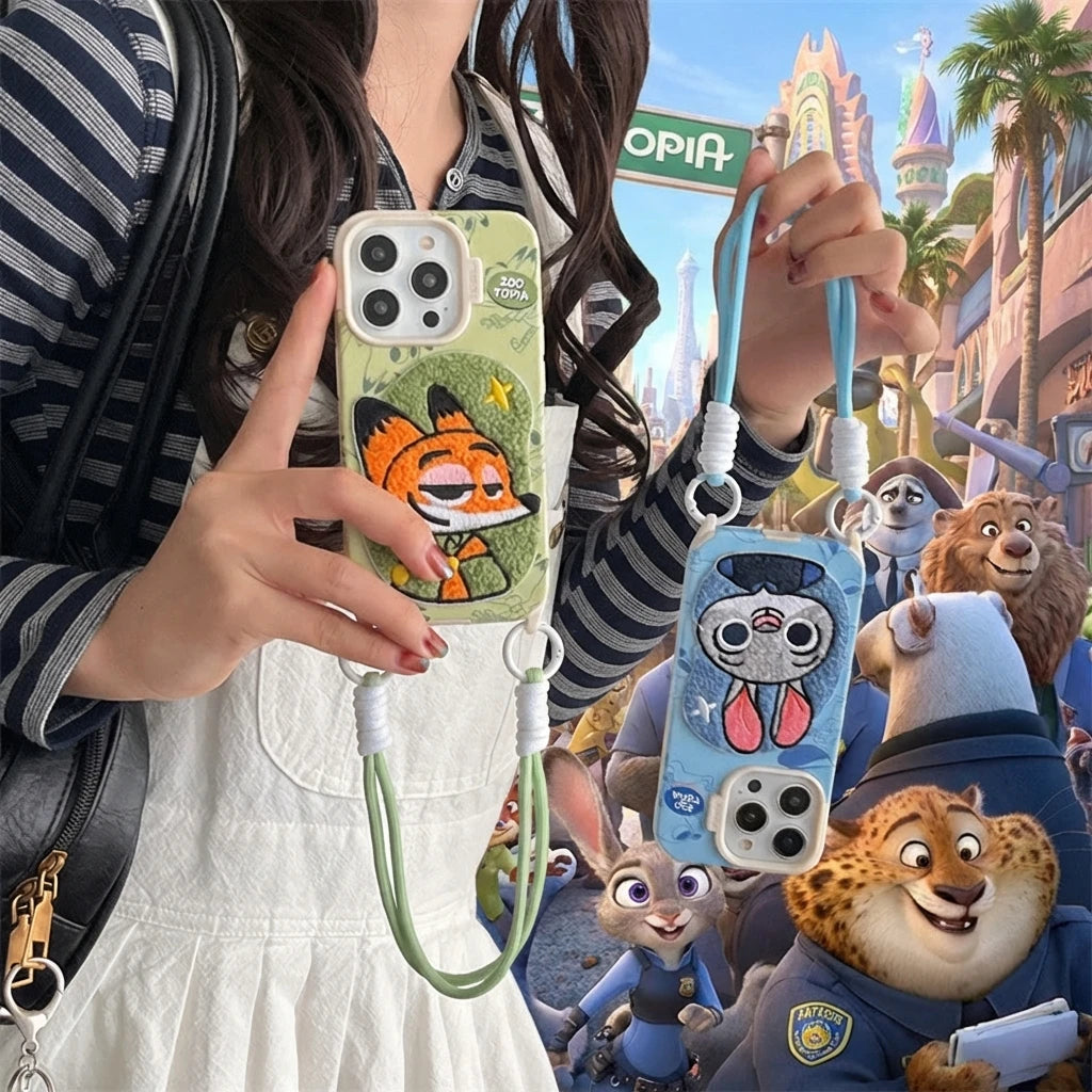 Zootopia Phone Case Cartoon Wrist Strap Judy Rabbit iPhone