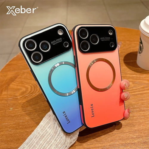 For Magsafe Magnetic Gradient Glass Case For iPhone