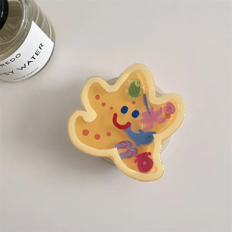 Cute Starfish Shaking Support Stand Magnetic Phone Case