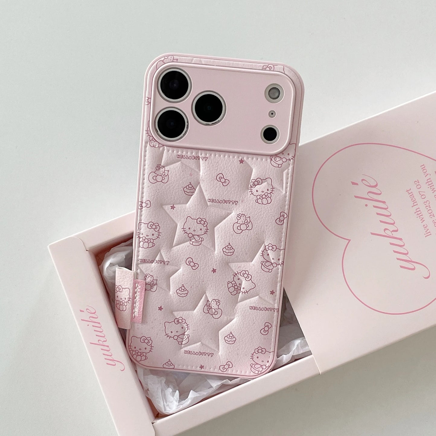 Cute Star Kitty  Fashion Leather Phone Case For iPhone