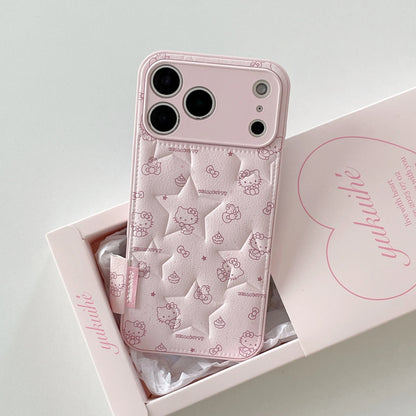 Cute Star Kitty  Fashion Leather Phone Case For iPhone