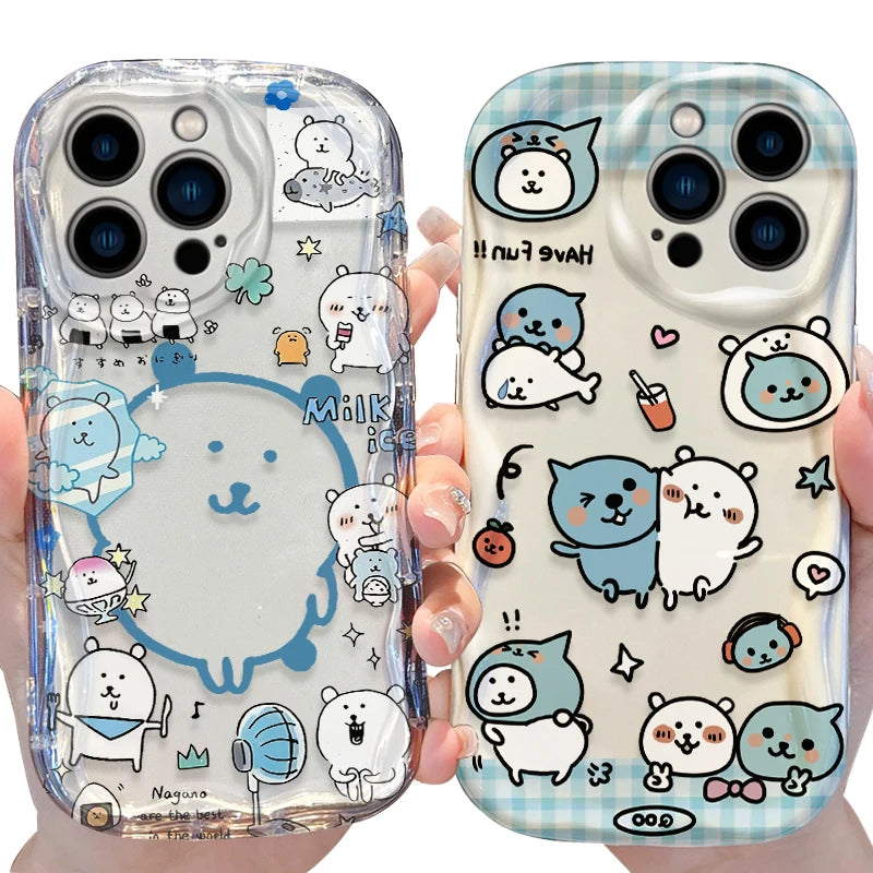 Adorable Japanese Cartoon Joke Bear And Qoos Case For iPhone