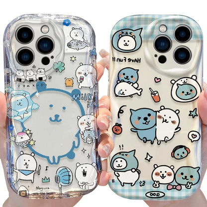 Adorable Japanese Cartoon Joke Bear And Qoos Case For iPhone