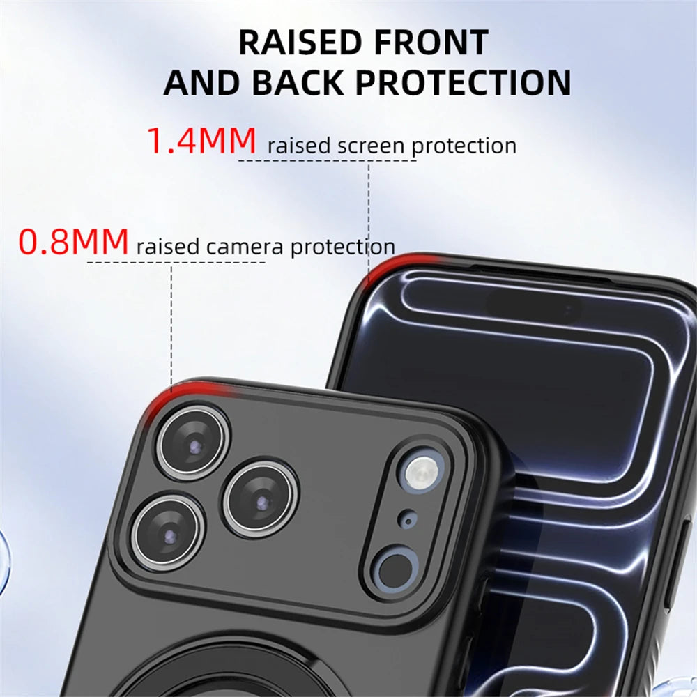 Magnetic Liquid Silicone Rotating Bracket Phone Case For iPhone